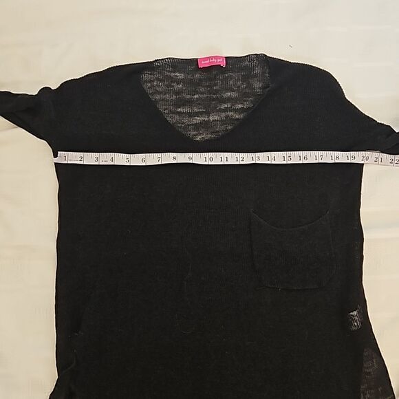 Sweet Baby Gal Women's Knitted Sheer Long Sleeves Top S/M Black - Picture 11 of 16